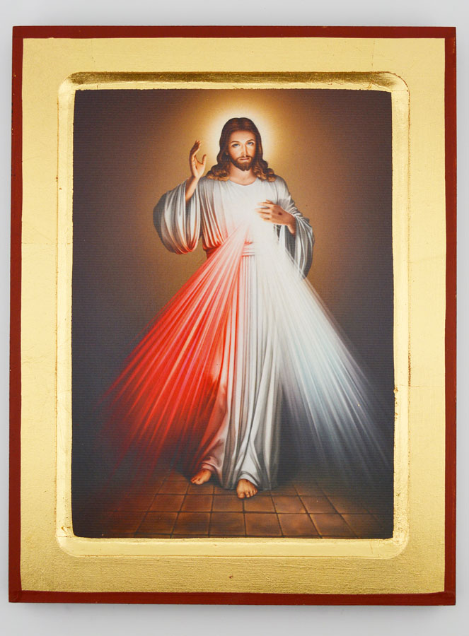 Icône Religieuse du Christ Miséricordieux - 24cm (pic 1)