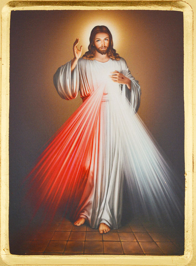 Icône Religieuse du Christ Miséricordieux - 24cm (pic 2)