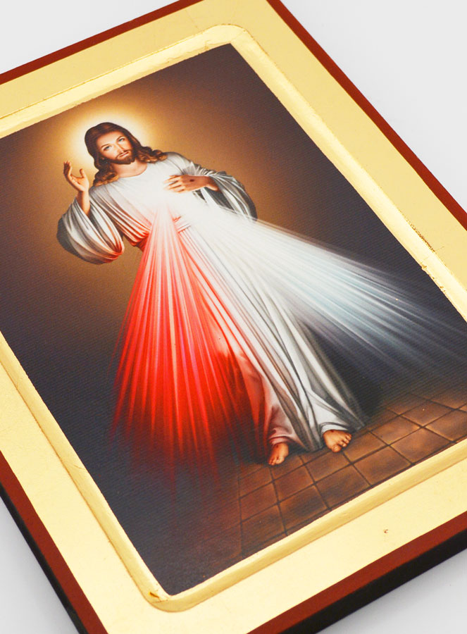 Icône Religieuse du Christ Miséricordieux - 24cm (pic 3)