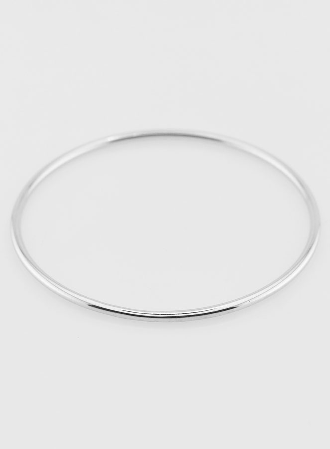 Bracelet Jonc en Argent Massif Rhodié - 54mm (pic 2)