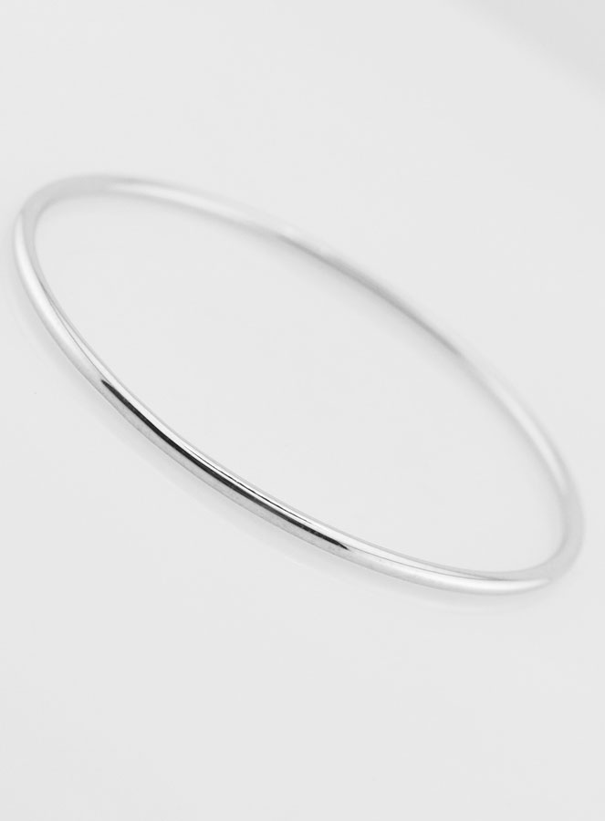Bracelet Jonc en Argent Massif Rhodié - 54mm (pic 3)