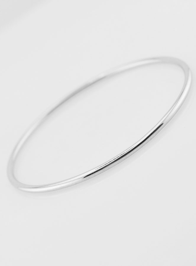 Bracelet Jonc en Argent Massif Rhodié - 54mm (pic 4)