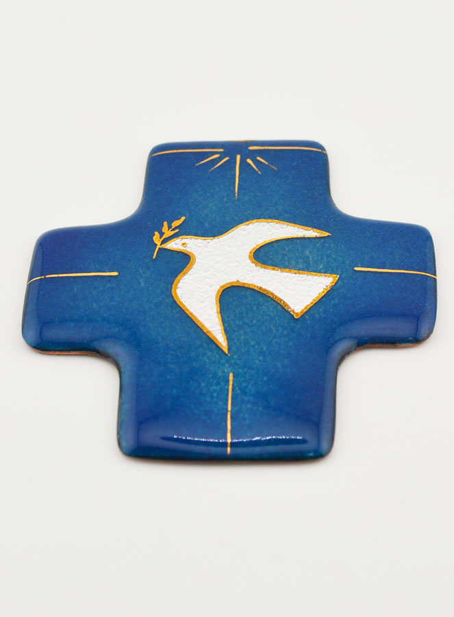 Croix Colombe du Saint Esprit en Emaux du Liban - 8cm (pic 2)