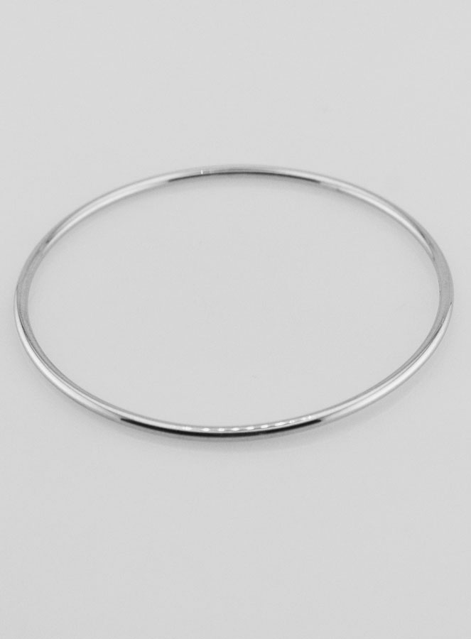 Bracelet Jonc en Argent Massif Rhodié - 58mm (pic 2)