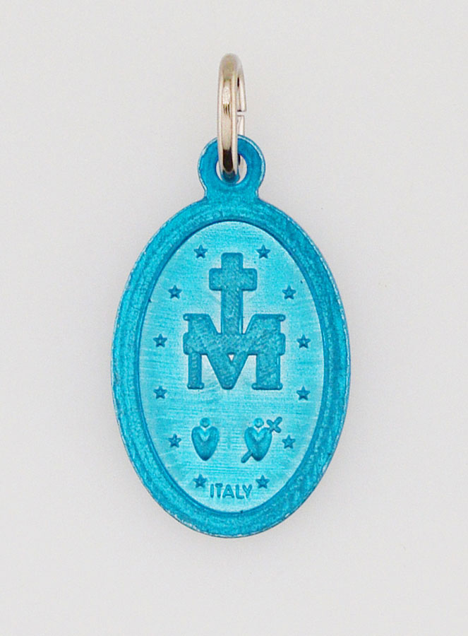 Médaille Miraculeuse Bleue 18mm - Prière en Français (pic 4)