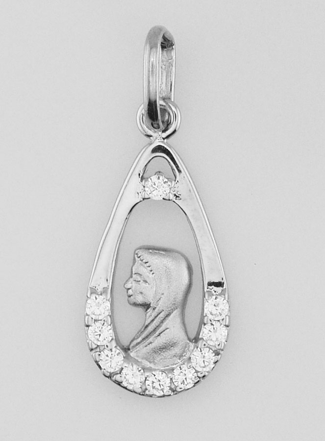 Médaille Vierge Marie Goutte Ajourée - 24mm (pic 1)