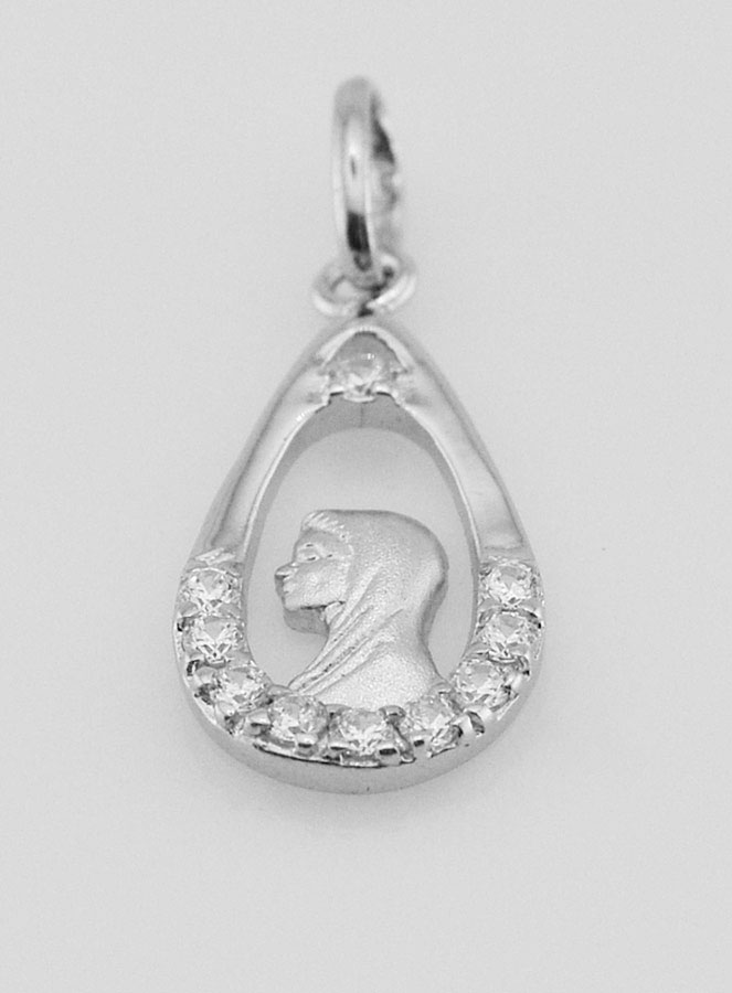Médaille Vierge Marie Goutte Ajourée - 24mm (pic 2)