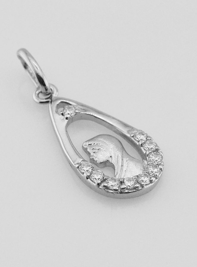 Médaille Vierge Marie Goutte Ajourée - 24mm (pic 3)