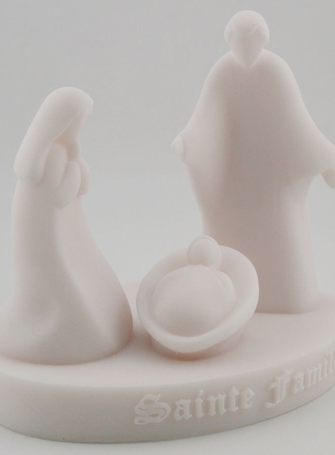 Statue Religieuse Moderne Sainte Famille en Albâtre - 11cm (pic 3)