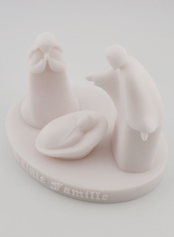 Statue Religieuse Moderne Sainte Famille en Albâtre - 11cm (pic 4)