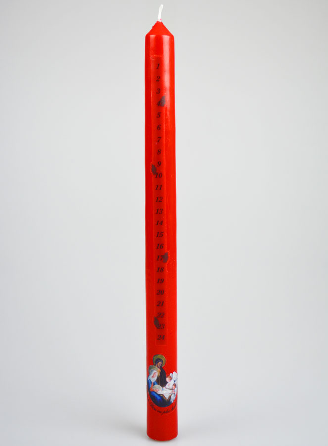 Bougie de l'Avent - Rouge (pic 1)