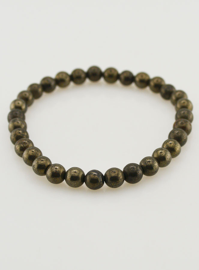 Bracelet en Pierre Naturelle de Pyrite A - 6mm (pic 2)