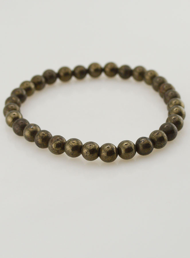 Bracelet en Pierre Naturelle de Pyrite A - 6mm (pic 3)