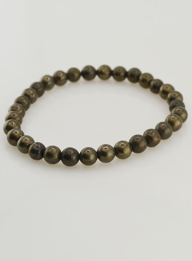 Bracelet en Pierre Naturelle de Pyrite A - 6mm (pic 4)