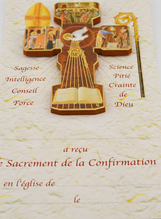 Croix Enfant en Bois & Certificat de Confirmation (pic 4)