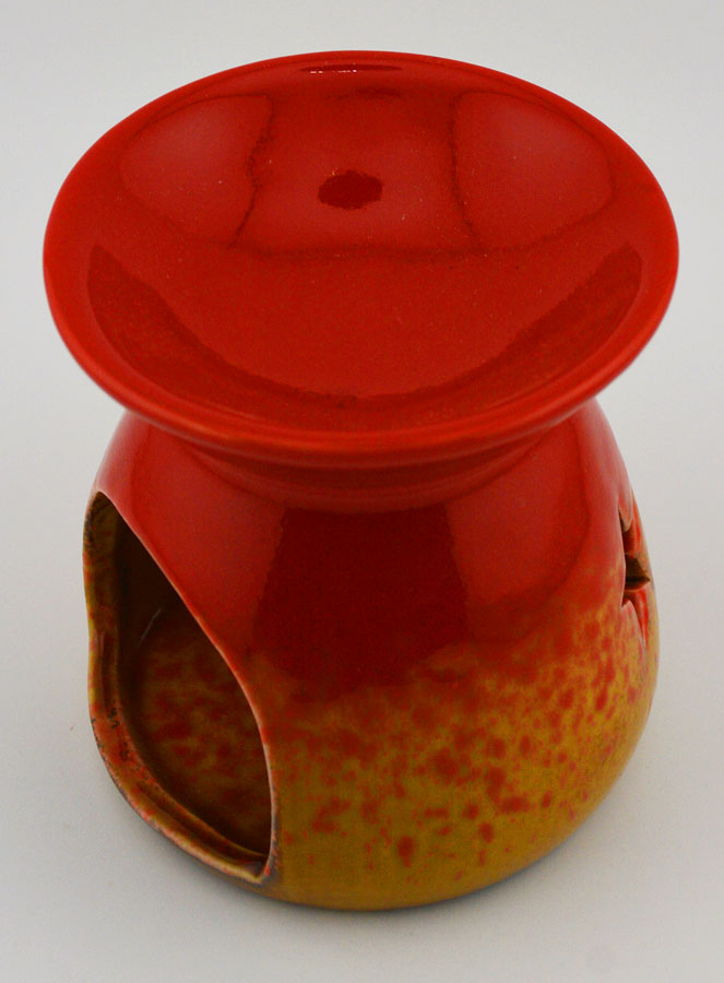Brûleur à Huile en Céramique Ajourée - Rouge (pic 3)