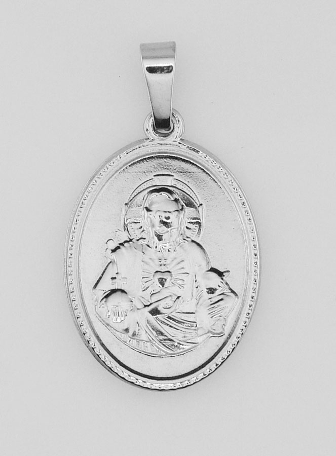Médaille Sacré Coeur de Jésus en Acier Inoxydable - 21mm (pic 4)