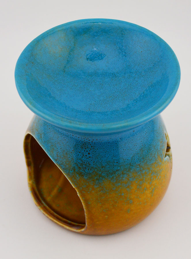 Brûleur à Huile en Céramique Ajourée - Bleu (pic 3)