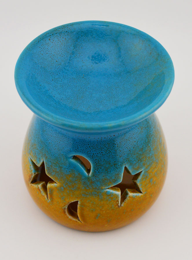 Brûleur à Huile en Céramique Ajourée - Bleu (pic 4)