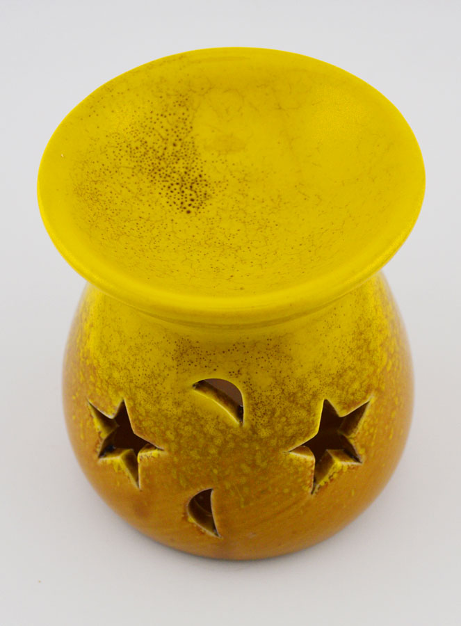 Brûleur à Huile en Céramique Ajourée - Jaune (pic 4)