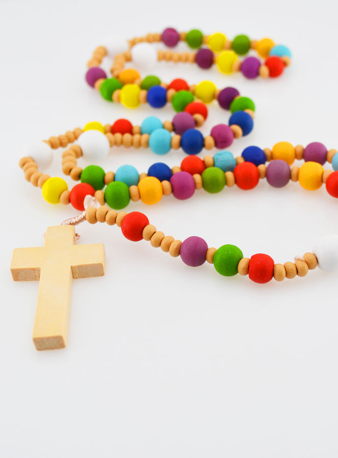 Chapelet en Bois Grains Multicolores (pic 2)