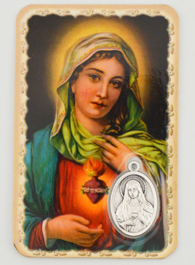Carte de Prière & Médaille - Coeur Immaculé de Marie (pic 1)