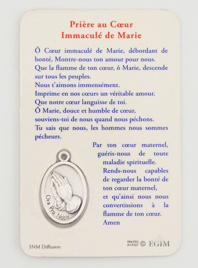 Carte de Prière & Médaille - Coeur Immaculé de Marie (pic 2)