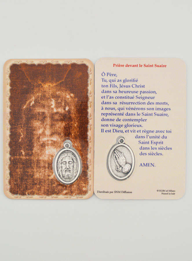 Carte De Pri re M daille Saint Suaire La Boutique Des Chr tiens