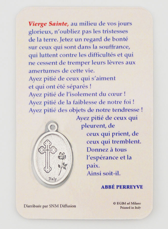 Carte de Prière & Médaille - Notre Dame de Lourdes (pic 2)