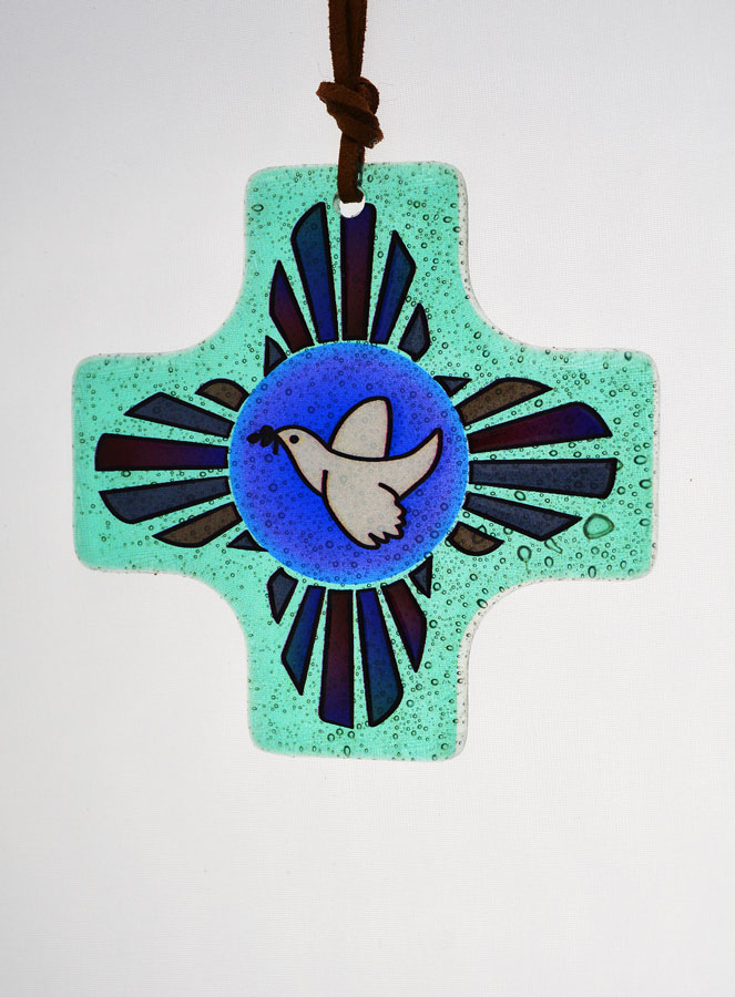 Croix de Confirmation en Verre 8cm - Lumière de l'Esprit Saint (pic 1)