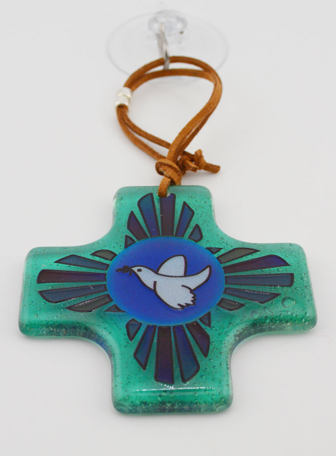 Croix de Confirmation en Verre 8cm - Lumière de l'Esprit Saint (pic 3)