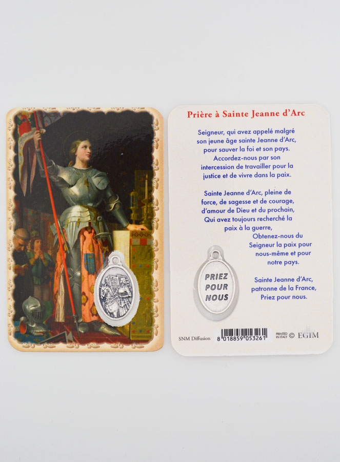 Carte de Prière & Médaille - Sainte Jeanne d'Arc (pic 3)