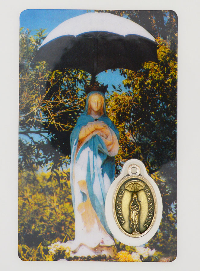 Carte de Prière & Médaille - Vierge au Parasol (pic 1)