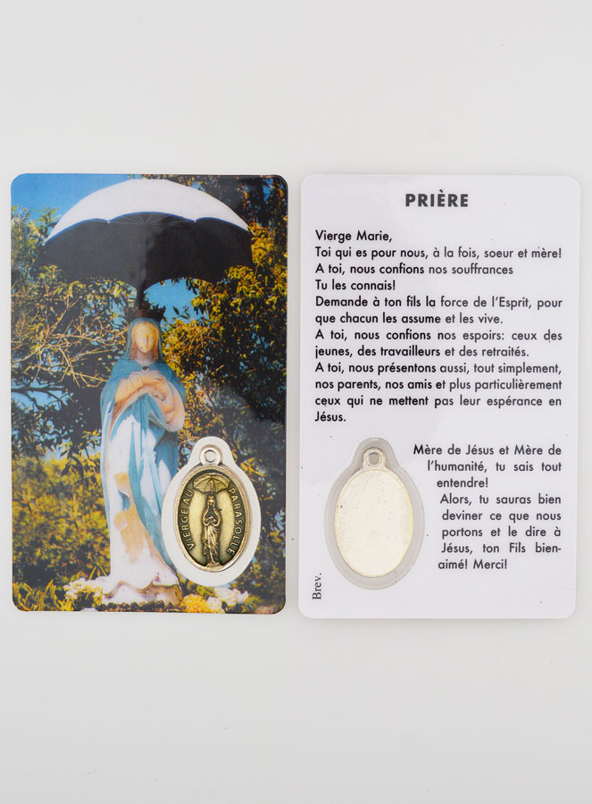 Carte de Prière & Médaille - Vierge au Parasol (pic 3)