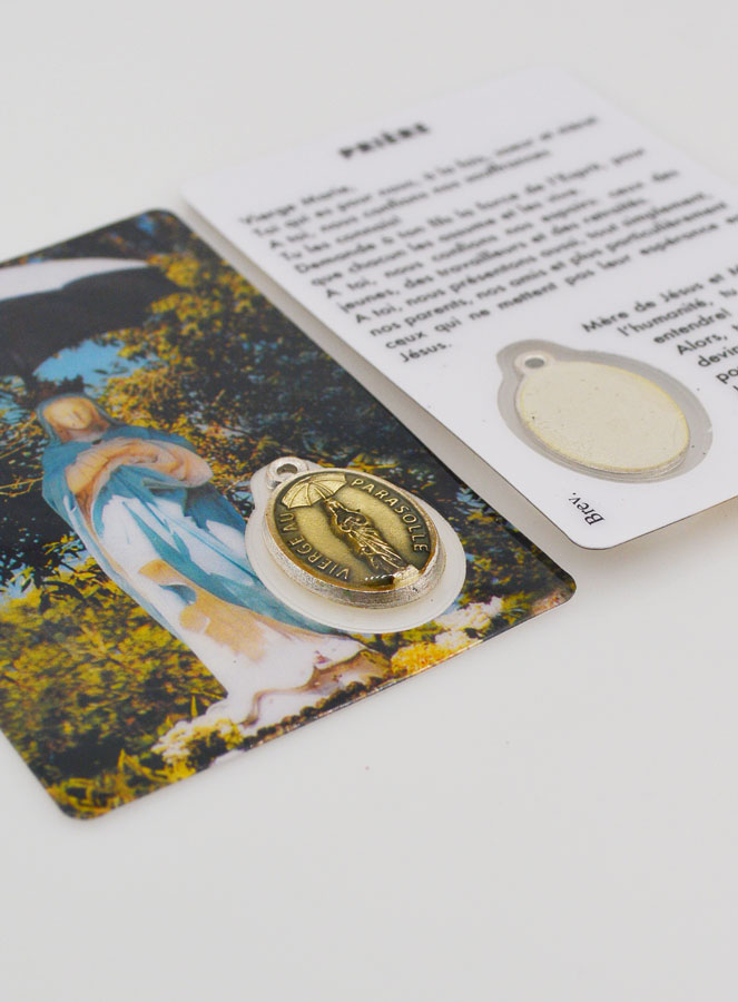 Carte de Prière & Médaille - Vierge au Parasol (pic 4)