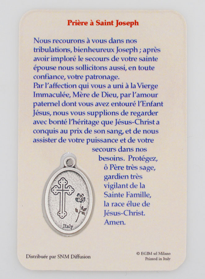 Carte de Prière & Médaille - Saint Joseph (pic 2)