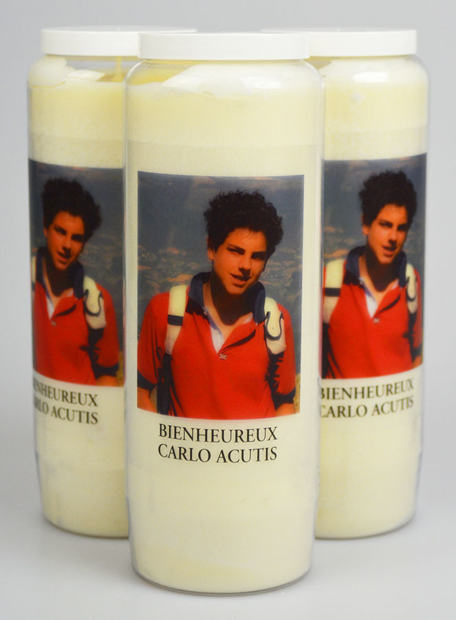 Lot de 3 Bougies de Neuvaine à Carlo Acutis (pic 1)