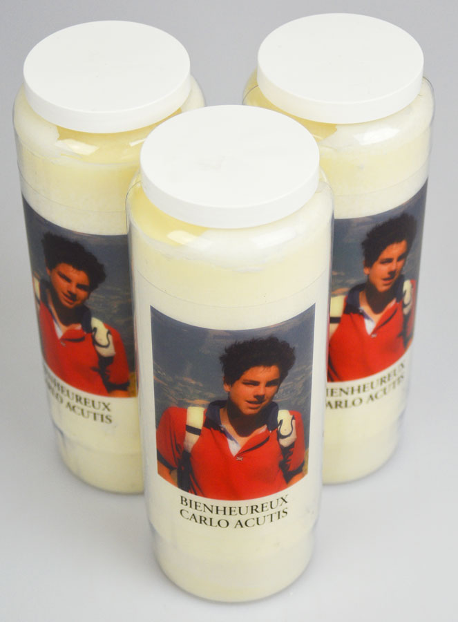 Lot de 3 Bougies de Neuvaine à Carlo Acutis (pic 2)