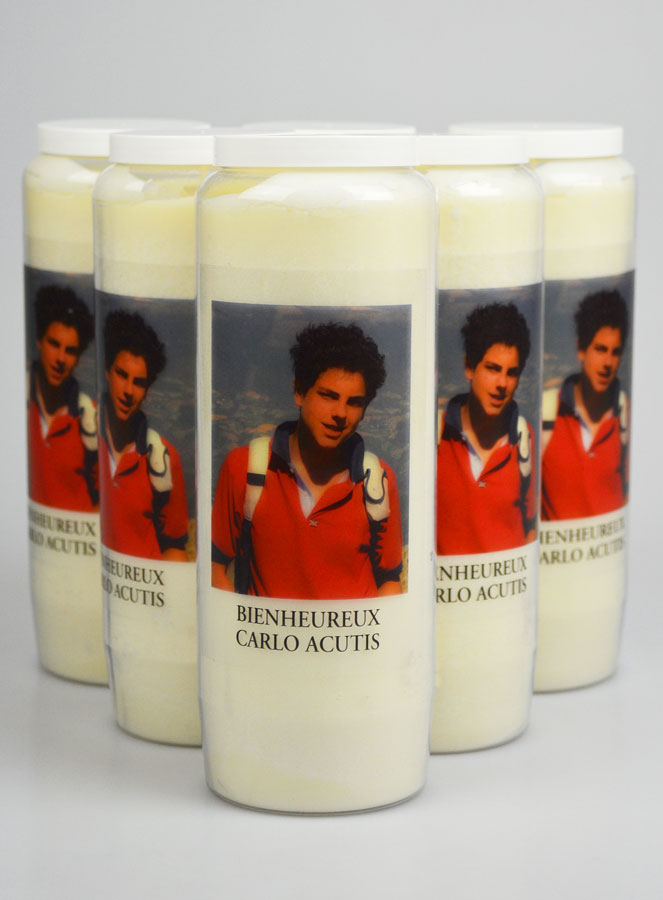 Lot de 6 Bougies de Neuvaine à Carlo Acutis (pic 1)