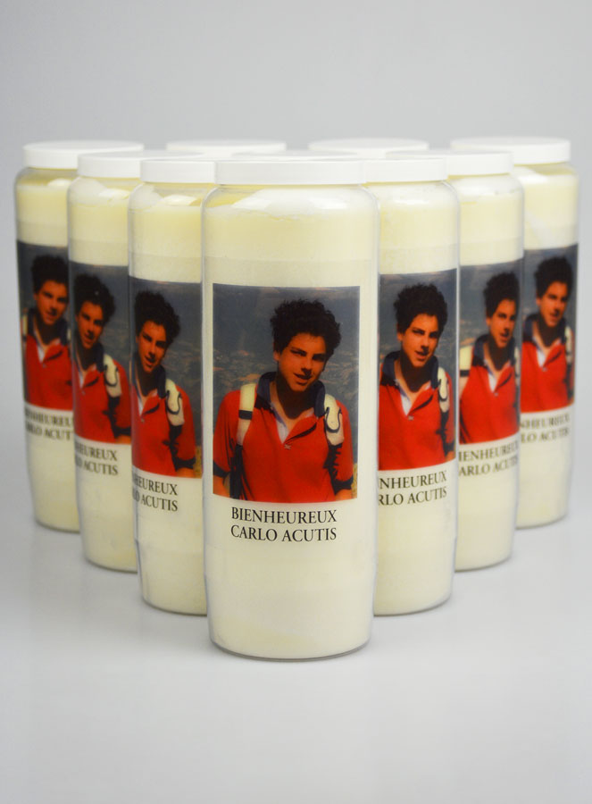 Lot de 10 Bougies de Neuvaine à Carlo Acutis (pic 1)