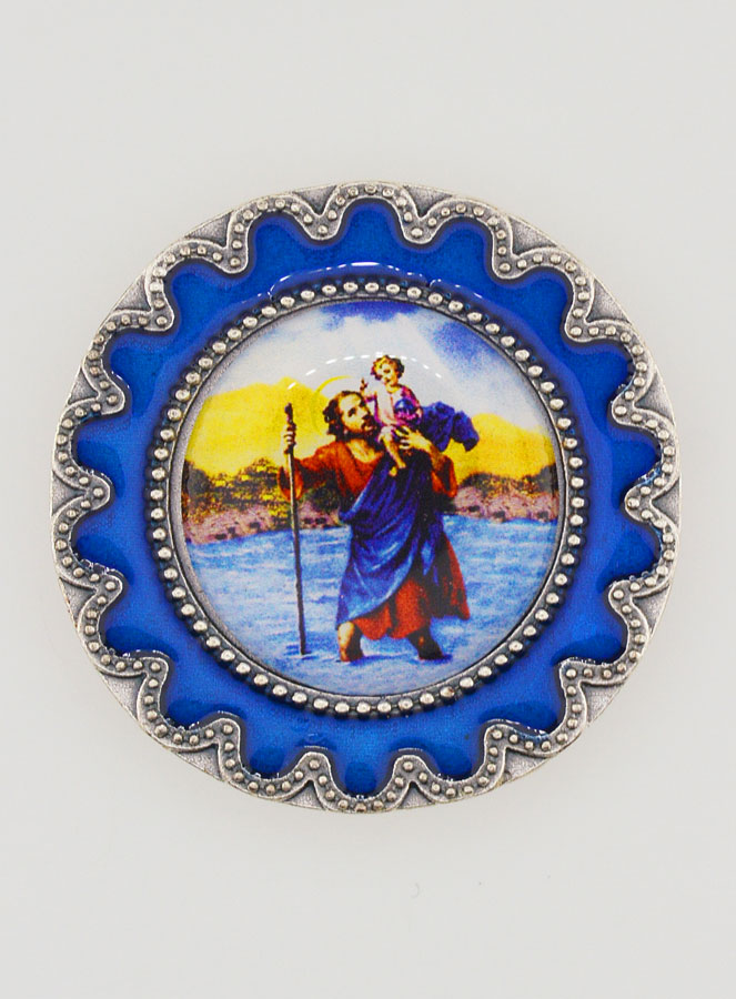 Plaque Auto Magnet de Saint Christophe - 4cm (pic 1)