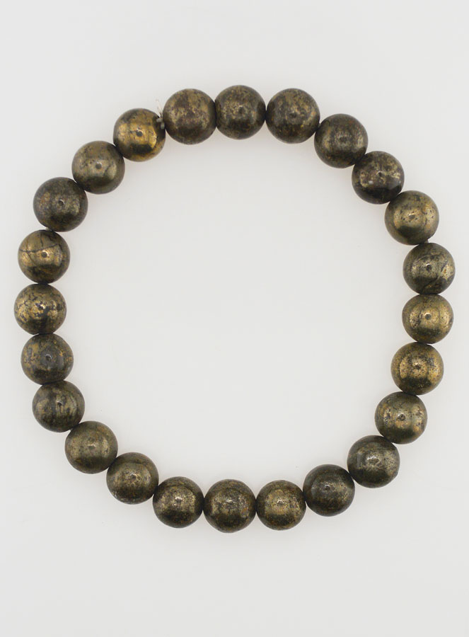 Bracelet en Pierre Naturelle de Pyrite - 8mm (pic 1)