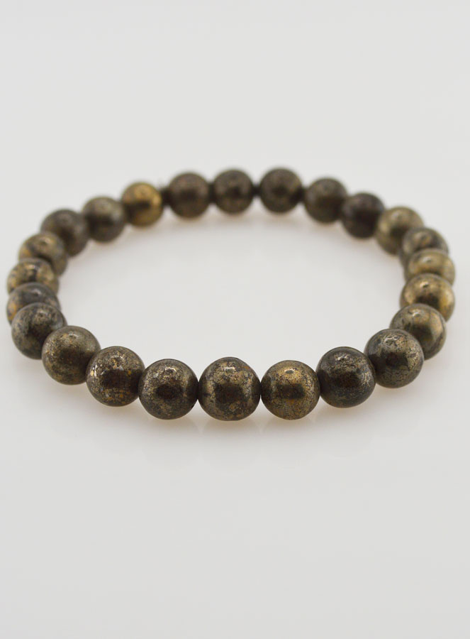 Bracelet en Pierre Naturelle de Pyrite - 8mm (pic 2)