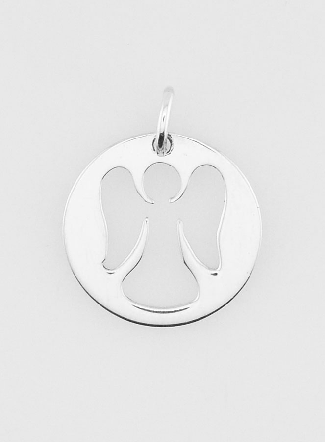 Médaille en Argent Ajourée 15mm - Ange Gardien (pic 1)
