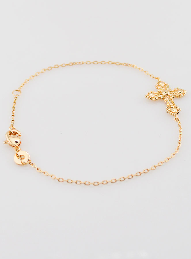 Bracelet Religieux en Plaqué Or - Croix Orthodoxe (pic 3)