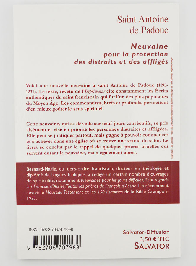 Livret de Neuvaine Saint Antoine de Padoue - Pour les Affligés (pic 2)