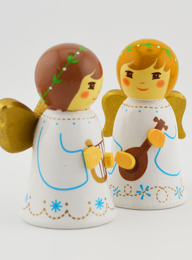 Crèche de Noël - Anges Musiciens Lyre & Mandoline (pic 3)