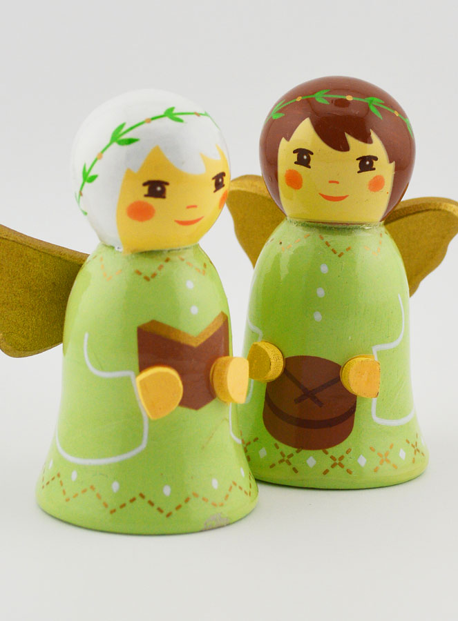 Crèche de Noël - Anges Musiciens Tambour & Livre (pic 3)