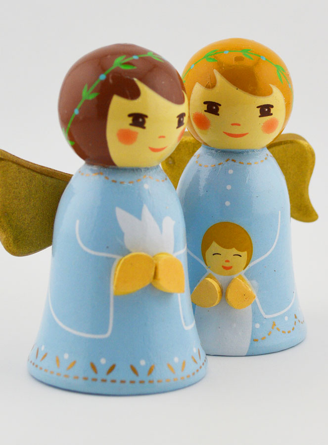 Crèche de Noël - Anges Bleus Enfant & Colombe (pic 3)