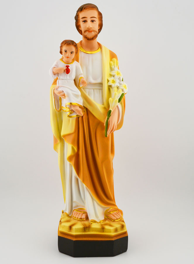 Statue Religieuse de Saint Joseph au Lys - 30cm (pic 1)